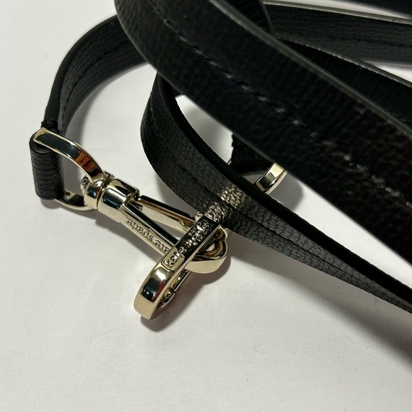 Kate Spade Black Leather Belt with Gold Hardware - Picture 3 of 5